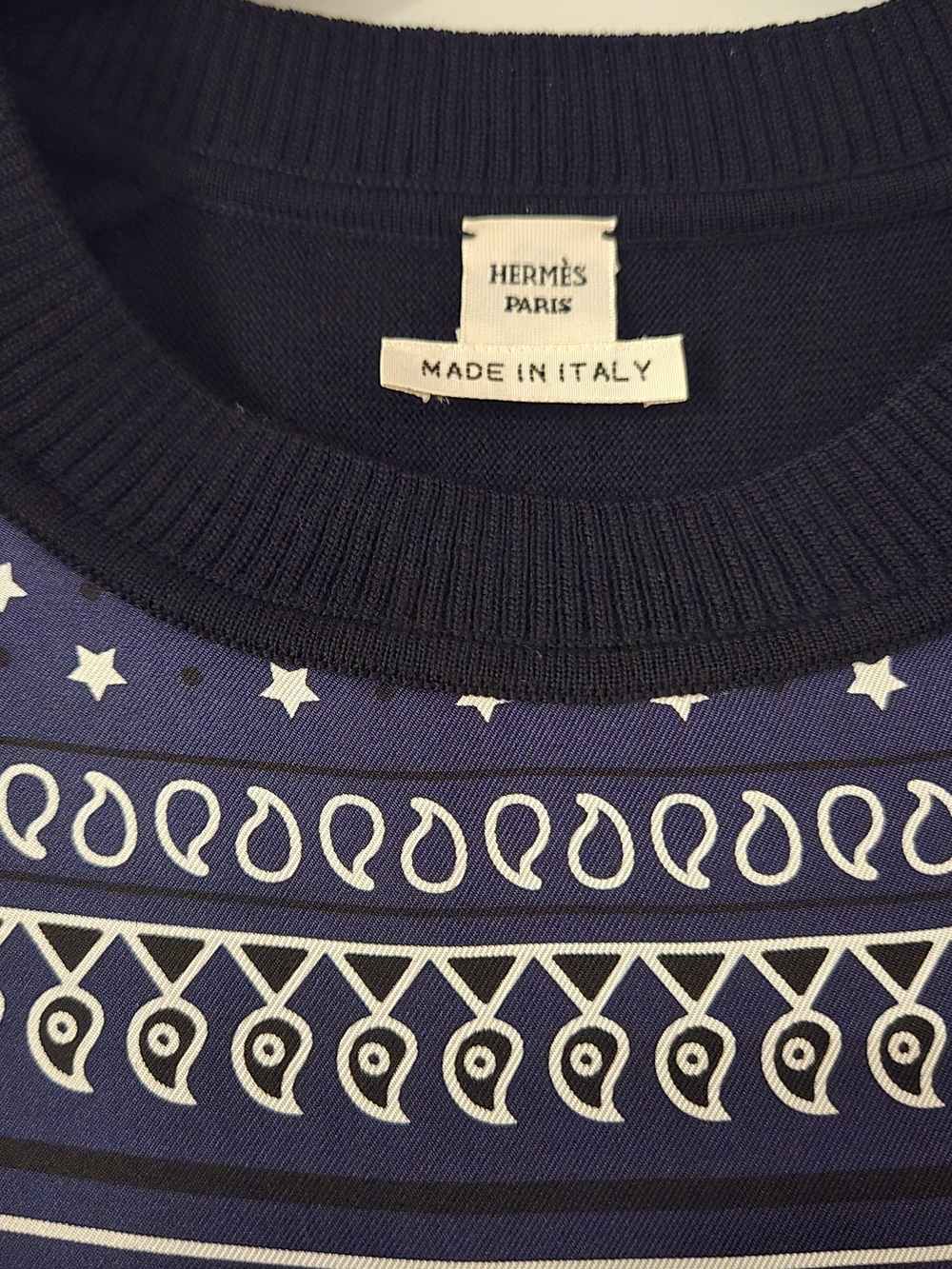 RARE Authentic Hermes Eperon d"Or Bandana Twillaine Navy Blue Dress - Picture 3 of 4